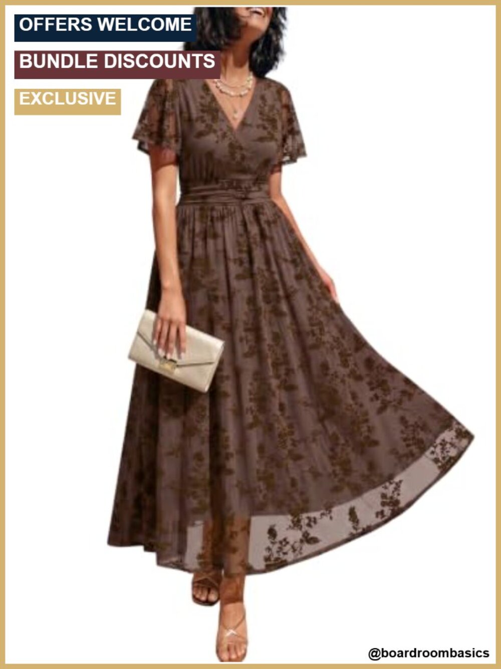 Floral Wrap Dress V-Neck Smocked Waist Pockets Wedding Guest Casual